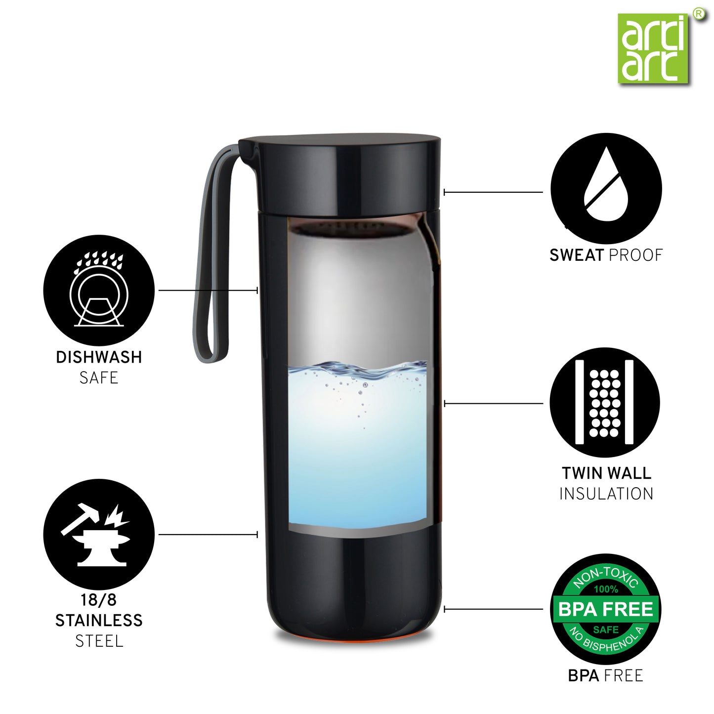 BUTTERFLY BOTTLE  WITH TEA FILTER (GYM, OUTDOORS)